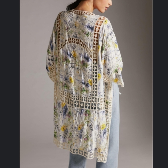 Rachel mixed media print kimono - Picture 1 of 5